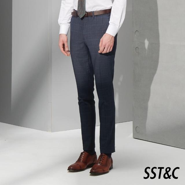 【SST&C 最後65折】深灰格紋修身西裝褲0212205001