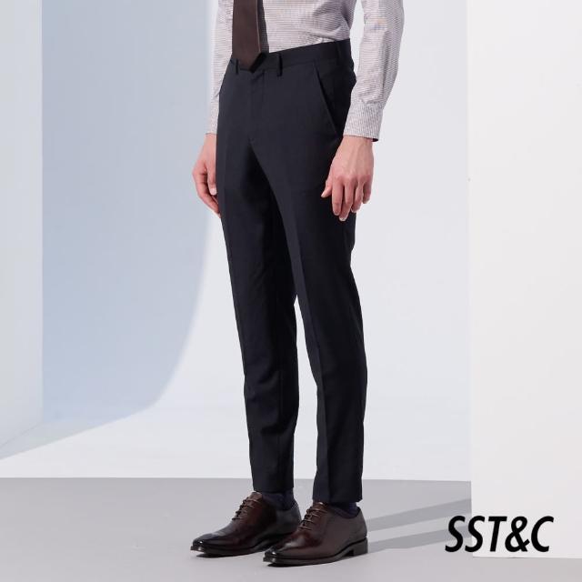 【SST&C 最後65折】米蘭系列黑色紋理修身西裝褲0212304002