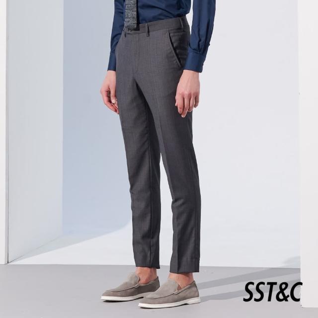 【SST&C 最後65折】米蘭系列炭灰紋理修身西裝褲0212304003