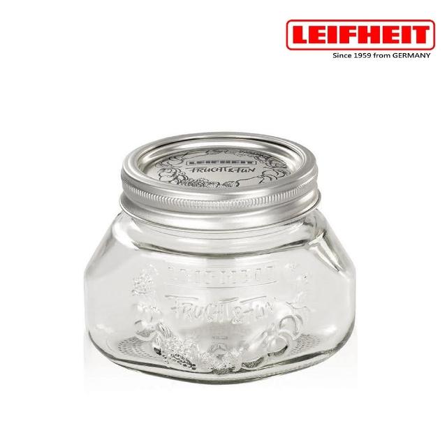 【LEIFHEIT萊夫海特】廣口玻璃密封罐2入(小 0.5Lx2)