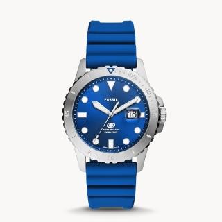 【FOSSIL】海洋潮流矽膠錶帶腕錶 42MM(FS5998)