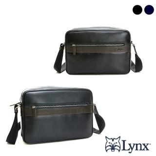 【Lynx】美國山貓精品nappa牛皮軟質感橫式側背包-共2色(中)