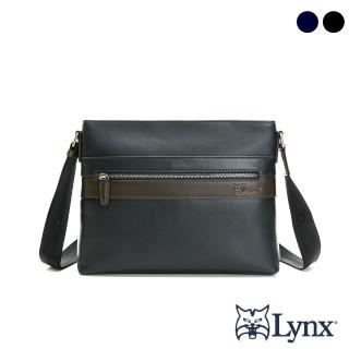 【Lynx】美國山貓精品nappa牛皮軟質感橫式側背包-共2色(大)