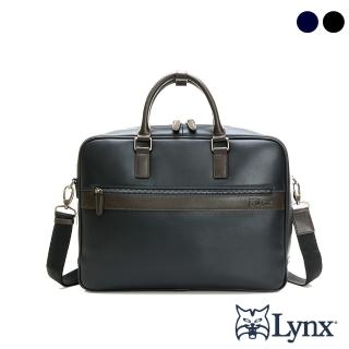 【Lynx】美國山貓進口nappa牛皮軟質感電腦手提側背公事包-共2色