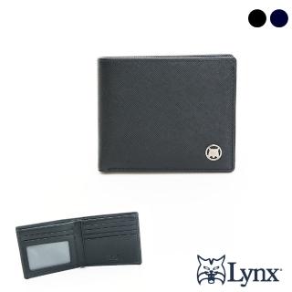 【Lynx】美國山貓精選牛皮十字紋5卡透明窗短夾-共2色