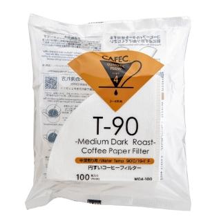 【CAFEC】日本三洋產業CAFEC T90 中深焙專用錐形咖啡濾紙 2-4杯份/100張/白色(MC4-100W)