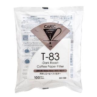 【CAFEC】日本三洋產業CAFEC T83 深焙專用錐形咖啡濾紙 1-2杯份/100張/白色(DC1-100W)