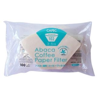 【CAFEC】日本三洋產業CAFEC ABACA 麻纖維梯形咖啡濾紙 3-5杯份/100張/白色(AB102-100W)