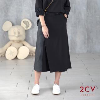 【2CV】現貨 休閒感拼接七分褲長裙QT008