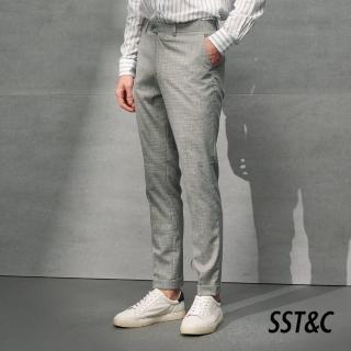 【SST&C 最後65折】淺灰紋理修身西裝褲0212203009