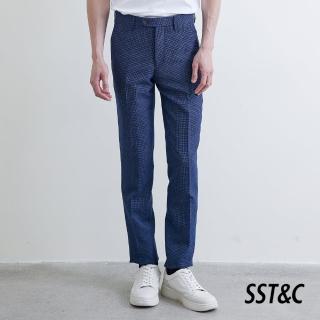 【SST&C 超值限定_CM】天藍幾何紋修身西裝褲0212010004