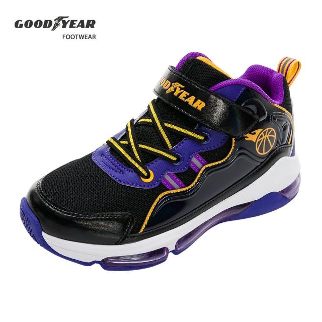 【GOODYEAR 固特異】雷換戰神-氣墊籃球鞋/童 透氣 緩震 黑紫色(GAKR38720)