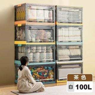 【189號倉】100L 三開門折疊衣物收納箱(超大容量收納箱)