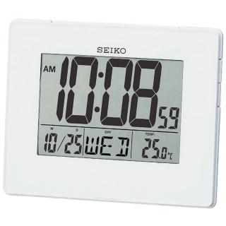 【SEIKO 精工】溫濕度顯示 座掛兩用電子鬧鐘 母親節 禮物(QHL057W/速)