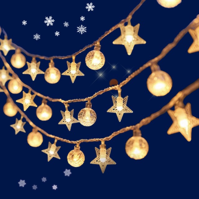 【北熊天空】水晶球+星星燈串 10米 佈置燈串 露營燈串 氣泡球(聖誕燈 氣氛燈 串燈 聖誕節 聖誕佈置)