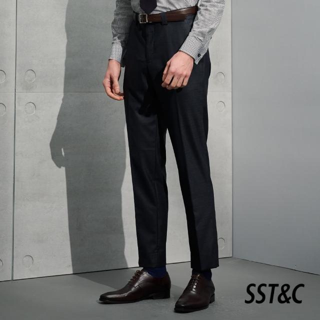 【SST&C 最後65折】灰色格紋可機洗修身西裝褲0212204004