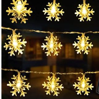 【北熊天空】雪花燈 3米 燈串 LED造型燈串 聖誕燈 裝飾燈 氣氛燈 拍照道具(雪花燈串 聖誕燈串 星星燈)