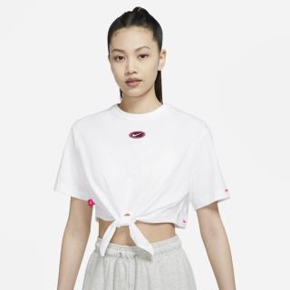 【NIKE 耐吉】NSW GFX TIE SS TOP 女款 上衣 休閒 運動 短袖針織衫 白色(DX6292100)