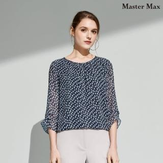【Master Max】清新印花七分袖造型雪紡上衣(8327040)