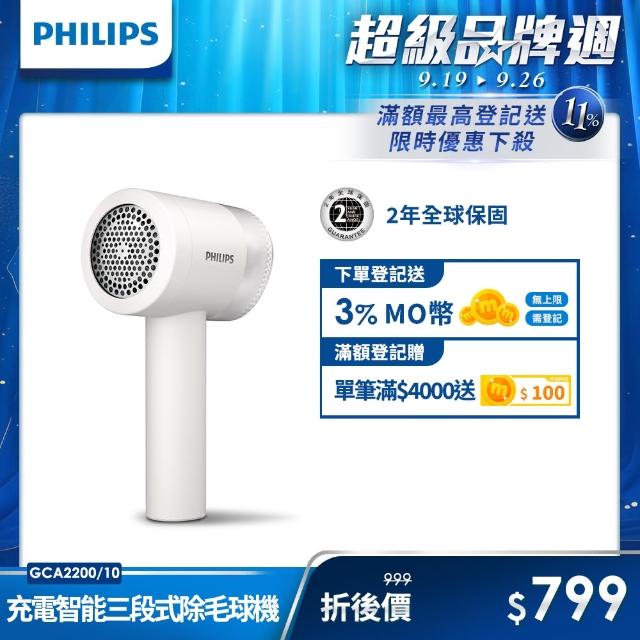 【Philips 飛利浦】充電智能三段式除毛球機 GCA2200/10(衣美機)