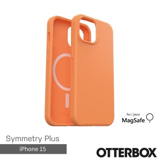 【OtterBox】iPhone 15 6.1吋 Symmetry Plus 炫彩幾何保護殼-橙(支援MagSafe)
