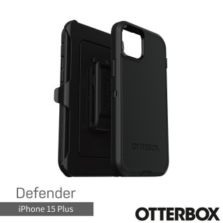 【OtterBox】iPhone 15 Plus 6.7吋 Defender 防禦者系列保護殼(黑)