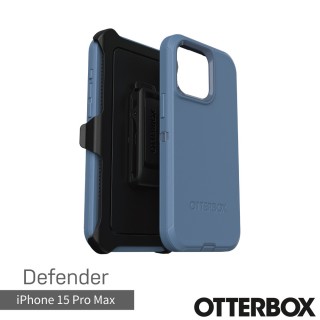 【OtterBox】iPhone 15 Pro Max 6.7吋 Defender 防禦者系列保護殼(藍)