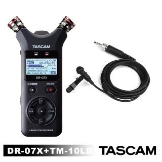 【TASCAM】DR-07X + TM-10LB 攜帶型數位錄音機+領夾式麥克風 套組(公司貨)