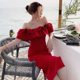 【派對樂木婚禮La Morongo Dress】紅色復古婚禮洋裝 M號(洋裝/禮服/晚禮服/婚禮/派對洋裝)