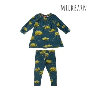 【Milkbarn】嬰兒 竹纖維長袖小套裝-螢火蟲(嬰兒上衣 嬰兒套裝 嬰兒洋裝)