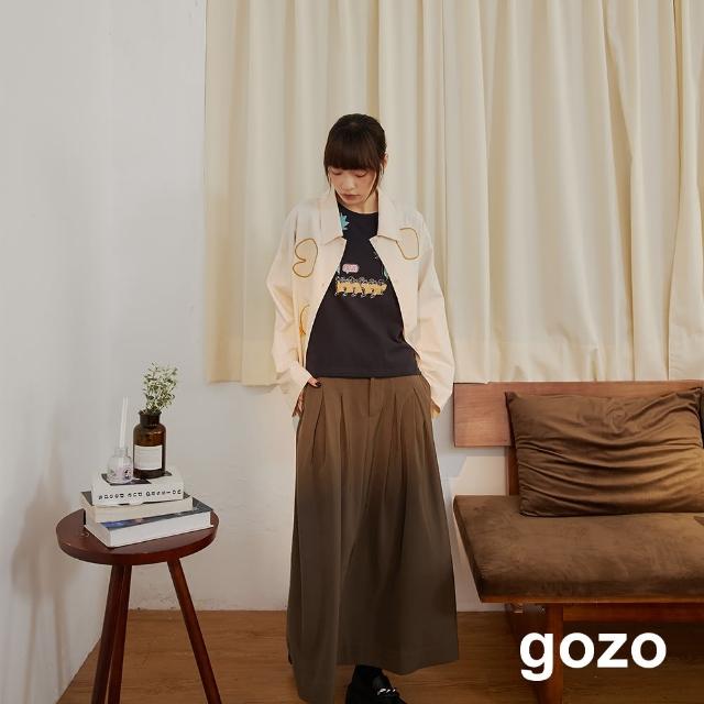 【gozo】gozo毛線織片寬袖襯衫(兩色)