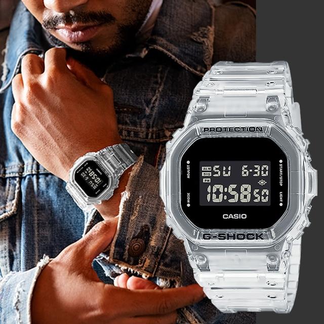 【CASIO 卡西歐】G-SHOCK 半透明系列電子手錶(DW-5600SKE-7 