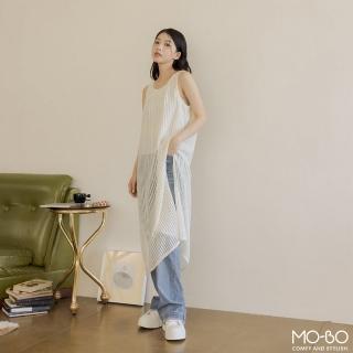 【MO-BO】韓系簡約鏤空針織長版背心