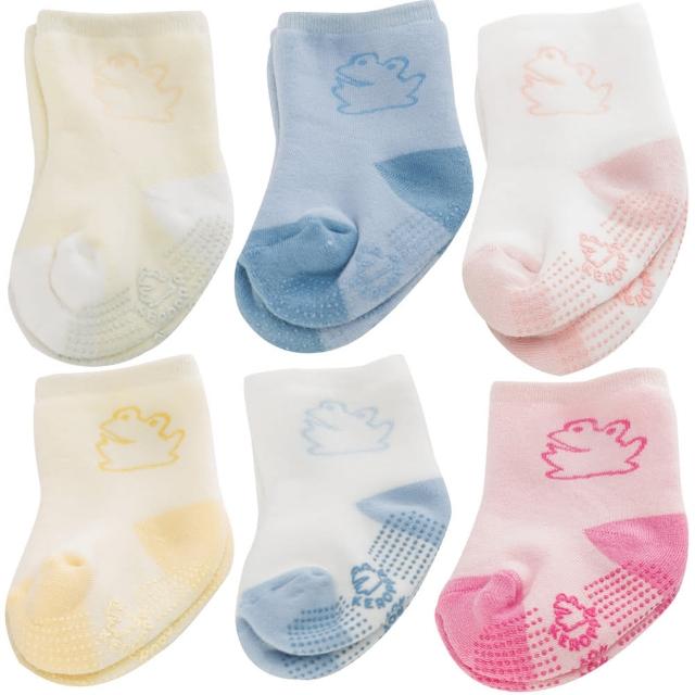 【KEROPPA 可諾帕】0~6個月嬰兒厚底止滑短襪x3雙(C95001-B)