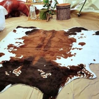 仿牛皮斑馬紋地毯客廳地墊仿皮草地毯