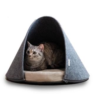 【macarro 馬卡兒寵物】圓弧型寵物毛氈帳篷(貓犬LATEX乳膠睡窩)