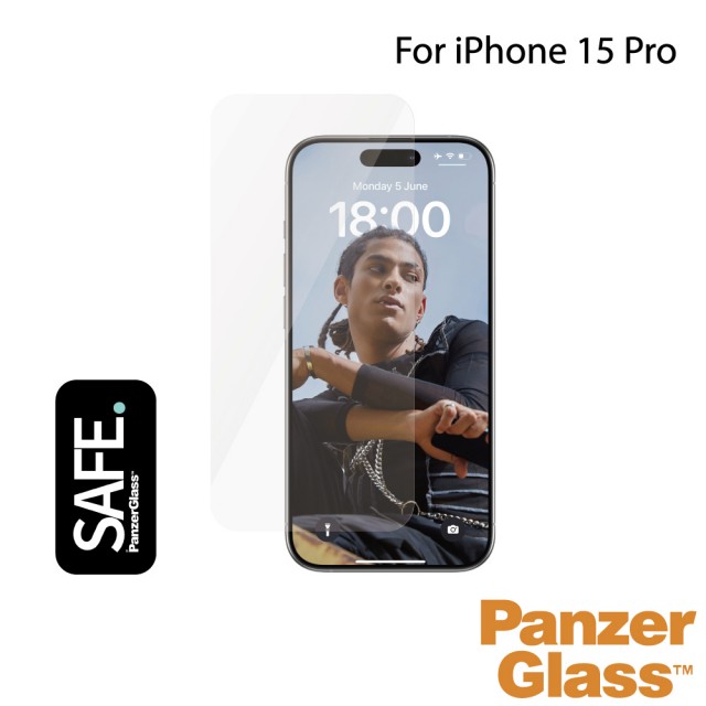 【PanzerGlass】iPhone 15 Pro 6.1吋 SAFE 2.5D 耐衝擊高透強化玻璃保護貼(透光性佳)