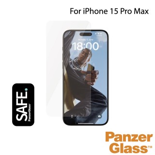【PanzerGlass】iPhone 15 Pro Max 6.7吋 SAFE 2.5D 耐衝擊高透強化玻璃保護貼(透光性佳)