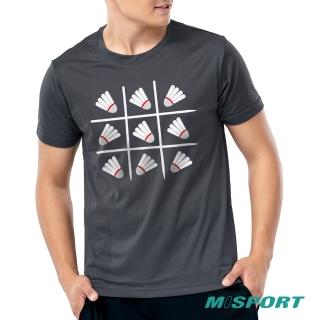 【MISPORT 運動迷】台灣製 運動上衣 T恤-羽球井字/運動排汗衫(MIT專利呼吸排汗衣)