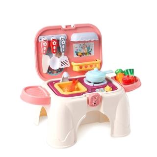 【Giscoo 聚思庫】兒童廚房家家酒玩具-粉紅(兒童早教 音樂 模擬)