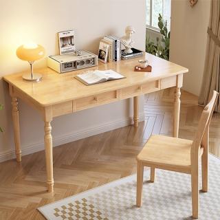 【HappyLife】實木美式書桌 140公分 Y11456(電腦桌 工作桌 餐桌 桌子 木桌 實木桌 木頭桌 辦公桌)