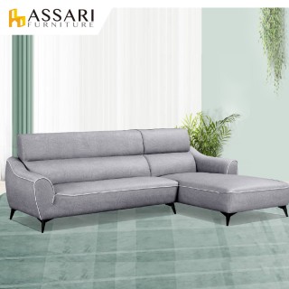 【ASSARI】艾菲爾歐式透氣貓抓皮L型沙發(270cm)