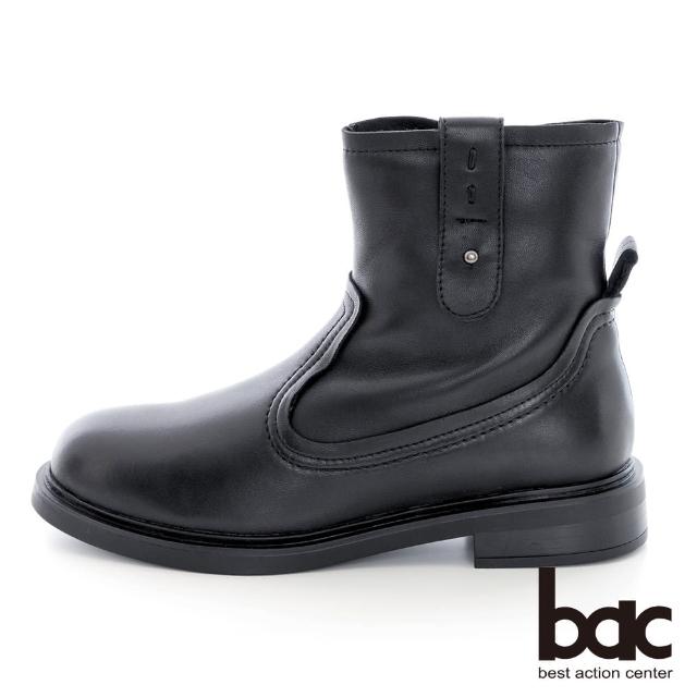 【bac】簡約擦色感率性短靴(黑色)