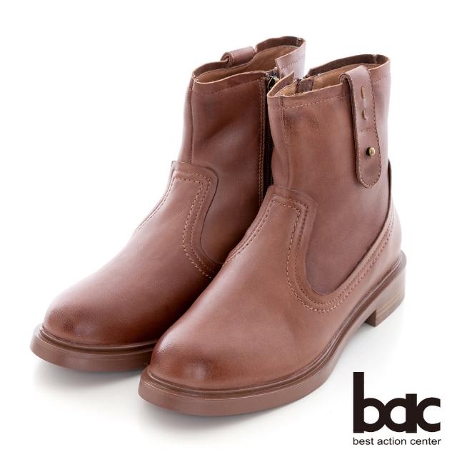 【bac】簡約擦色感率性短靴(棕色)