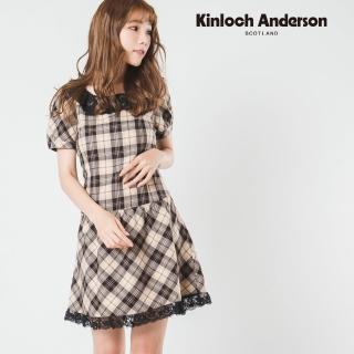 【Kinloch Anderson】甜美英倫搖滾風格紋洋裝 金安德森女裝(KA0165705 紅格/卡其)