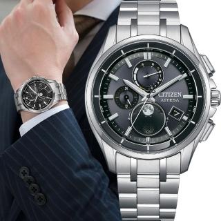 【CITIZEN 星辰】ATTESA 月相電波鈦金屬腕錶- 男錶 41.5mm手錶 畢業 禮物(BY1001-66E)