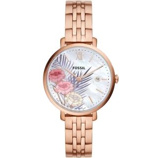 【FOSSIL】Jacqueline 海島風情 花卉錶盤 時尚腕錶(ES5275)