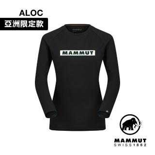 【Mammut 長毛象】QD Logo Print LS T-Shirt AF W 快乾LOGO長袖T恤 黑/薄荷綠PRT2 女款 #1016-01040