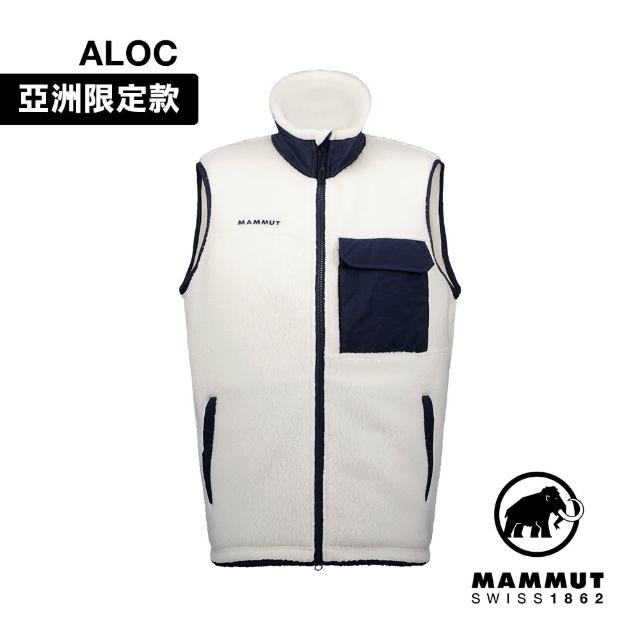 【Mammut 長毛象】Miracle ML Vest AF 日系輕量刷毛立領背心 白/海洋藍 男款 #1014-05350