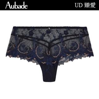 【Aubade】臻愛蕾絲平口褲 性感內褲 法國進口內衣 女內褲(深藍-UD)